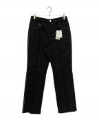 taupeトープ）の古着「ハンプシーギャバLポケサイドラインパンツ」｜ブラック