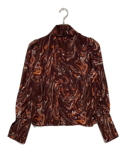 taupe（トープ）TAUPE (トープ) リキッドフロービッグカラーシャツ ブラウン サイズ:SIZE 1 未使用品の古着・服飾アイテム