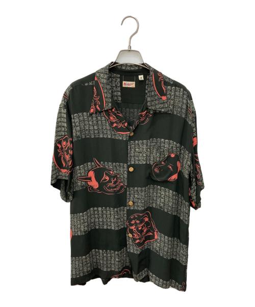 Sun Surf（サンサーフ）Sun Surf (サンサーフ) NOH-MEN 能面 レーヨンアロハシャツ ブラック サイズ:Ｍの古着・服飾アイテム