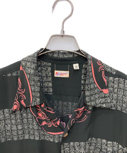 Sun Surf（サンサーフ）Sun Surf (サンサーフ) NOH-MEN 能面 レーヨンアロハシャツ ブラック サイズ:Ｍの古着・服飾アイテム