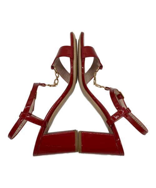 Salvatore Ferragamo（サルヴァトーレ フェラガモ）Salvatore Ferragamo (サルヴァトーレ フェラガモ) ガンチーニアンクルストラップサンダル レッド サイズ:5 1/2の古着・服飾アイテム