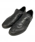 GUCCIグッチ）の古着「GG柄 レザー スリッポン」｜ブラック