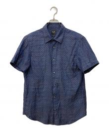 ARMANI EXCHANGE（アルマーニ エクスチェンジ）の古着「スナップボタンシャツ」｜ネイビー