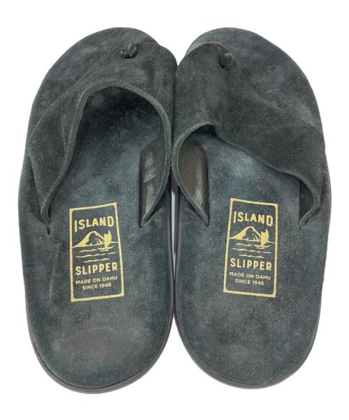 ISLAND SLIPPER（アイランドスリッパ）ISLAND SLIPPER (アイランドスリッパ) スウェードトングサンダル ブラック サイズ:9の古着・服飾アイテム