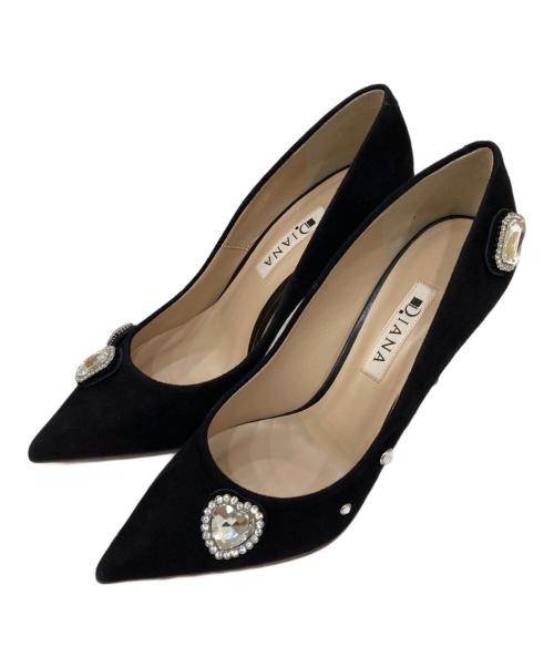 DIANA（ダイアナ）DIANA (ダイアナ) ビジューヒールパンプス ブラック サイズ:231/2 未使用品の古着・服飾アイテム