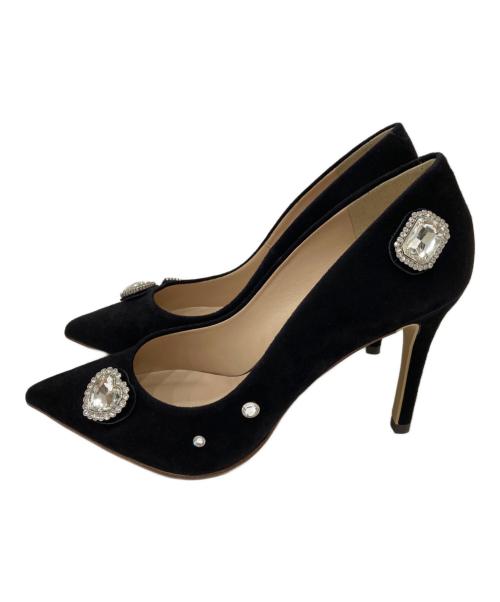 DIANA（ダイアナ）DIANA (ダイアナ) ビジューヒールパンプス ブラック サイズ:231/2 未使用品の古着・服飾アイテム