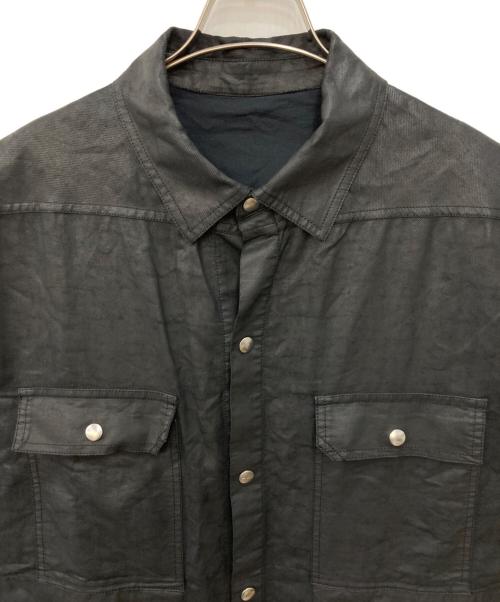 RICK OWENS（リックオウエンス）RICK OWENS (リックオウエンス) コーティング加工ノースリーブシャツ ブラック サイズ:SIZE 46の古着・服飾アイテム