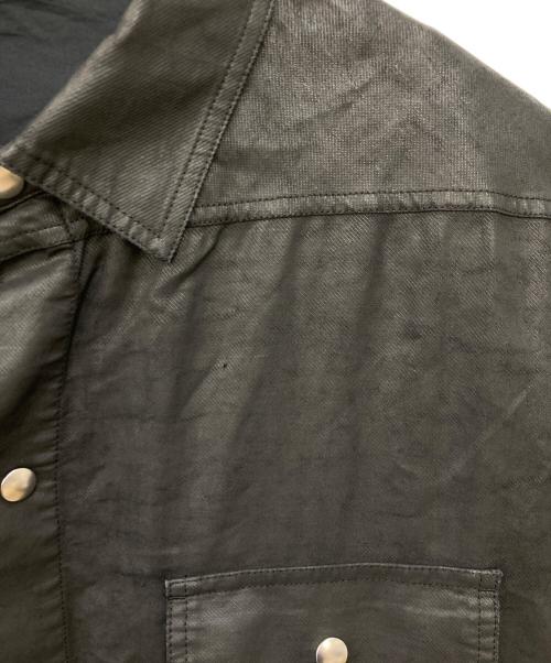 RICK OWENS（リックオウエンス）RICK OWENS (リックオウエンス) コーティング加工ノースリーブシャツ ブラック サイズ:SIZE 46の古着・服飾アイテム