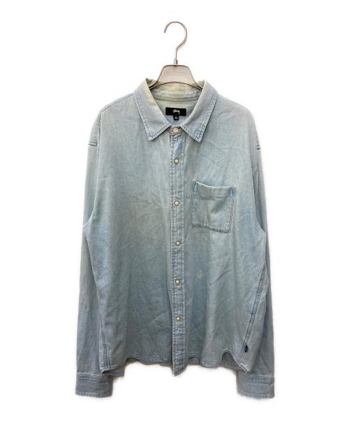 stussy（ステューシー）stussy (ステューシー) バック刺繍シャツ インディゴ サイズ:Ⅼの古着・服飾アイテム