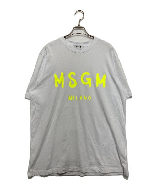MSGM（エムエスジーエム）MSGM (エムエスジーエム) ロゴプリントTシャツ ホワイト サイズ:Lの古着・服飾アイテム