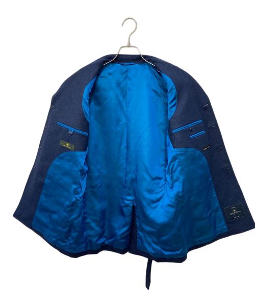 HUNTING WORLD（ハンティングワールド）HUNTING WORLD (ハンティングワールド) azabu tailor (アザブテーラー) scabal (スキャバル) ウール ヘリンボーン サファリ ジャケット ネイビー サイズ:Sの古着・服飾アイテム