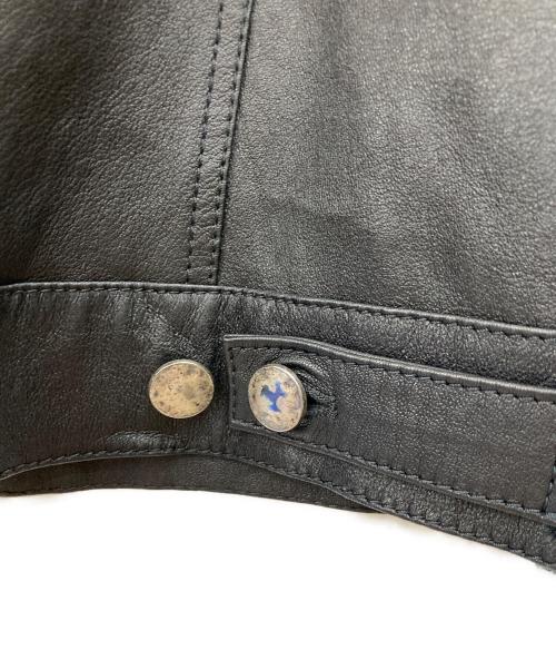 HUNTING WORLD（ハンティングワールド）HUNTING WORLD (ハンティングワールド) ラムレザージャケット ブラック サイズ:48の古着・服飾アイテム
