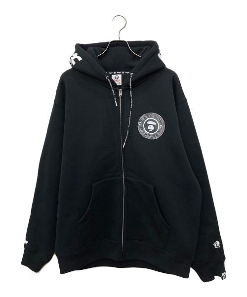 A BATHING APE（ア ベイシング エイプ）A BATHING APE (ア ベイシング エイプ) MOONFACE LOGO ZIP-UP HOODIE ブラック サイズ:XLの古着・服飾アイテム