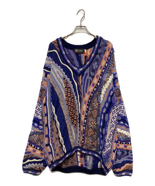 TUNDRA（ツンドラ）TUNDRA (ツンドラ) 3Dニット パープル サイズ:Lの古着・服飾アイテム