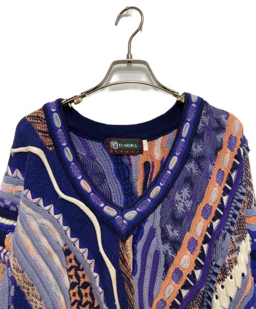 TUNDRA（ツンドラ）TUNDRA (ツンドラ) 3Dニット パープル サイズ:Lの古着・服飾アイテム
