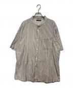 TIGRE BROCANTEティグルブロカンテ）の古着「刺し子バンドカラーシャツ」｜ベージュ