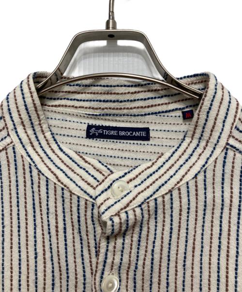 TIGRE BROCANTE（ティグルブロカンテ）TIGRE BROCANTE (ティグルブロカンテ) 刺し子バンドカラーシャツ ベージュ サイズ:Mの古着・服飾アイテム