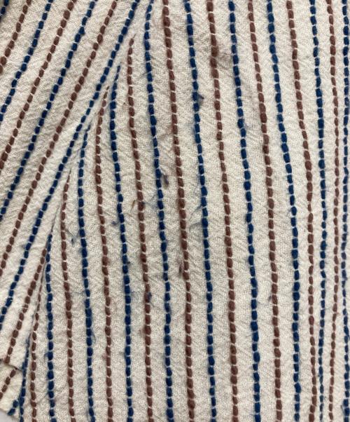 TIGRE BROCANTE（ティグルブロカンテ）TIGRE BROCANTE (ティグルブロカンテ) 刺し子バンドカラーシャツ ベージュ サイズ:Mの古着・服飾アイテム