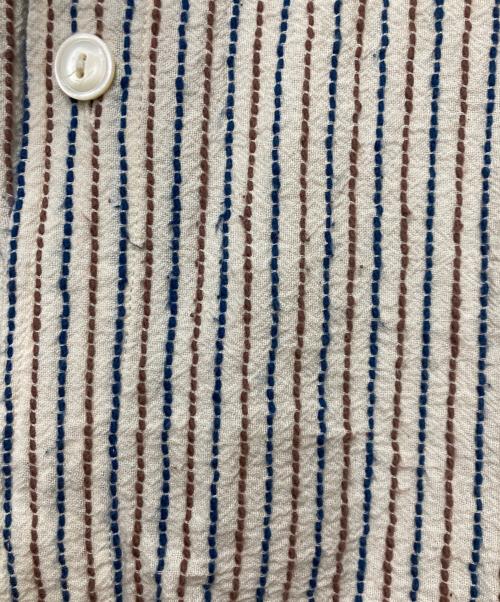 TIGRE BROCANTE（ティグルブロカンテ）TIGRE BROCANTE (ティグルブロカンテ) 刺し子バンドカラーシャツ ベージュ サイズ:Mの古着・服飾アイテム