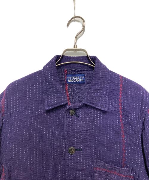 TIGRE BROCANTE（ティグルブロカンテ）TIGRE BROCANTE (ティグルブロカンテ) 刺し子カバーオール パープル サイズ:SIZE 1の古着・服飾アイテム