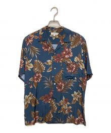 BEAUTY&YOUTH UNITED ARROWS（ビューティーアンドユースユナイテッドアローズ）の古着「ダークアロハ ワイドフォルム オープンカラー シャツ」｜ネイビー