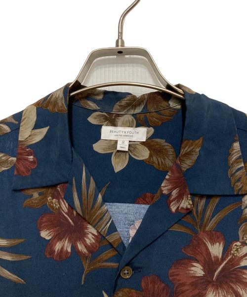 BEAUTY&YOUTH UNITED ARROWS（ビューティーアンドユースユナイテッドアローズ）BEAUTY&YOUTH UNITED ARROWS (ビューティーアンドユースユナイテッドアローズ) ダークアロハ ワイドフォルム オープンカラー シャツ ネイビー サイズ:Sの古着・服飾アイテム