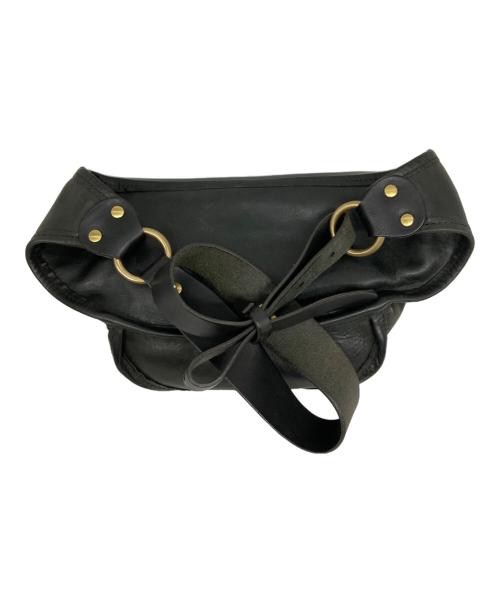 SLOW（スロウ）SLOW (スロウ) レザーボディーバッグ ブラックの古着・服飾アイテム