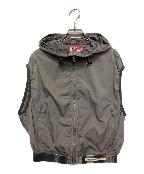 DIESEL（ディーゼル）DIESEL (ディーゼル) フーディーベスト グレー サイズ:SIZE 40の古着・服飾アイテム