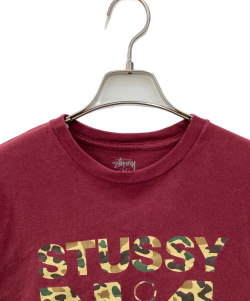 stussy（ステューシー）stussy (ステューシー) プリントTシャツ ボルドー サイズ:Mの古着・服飾アイテム
