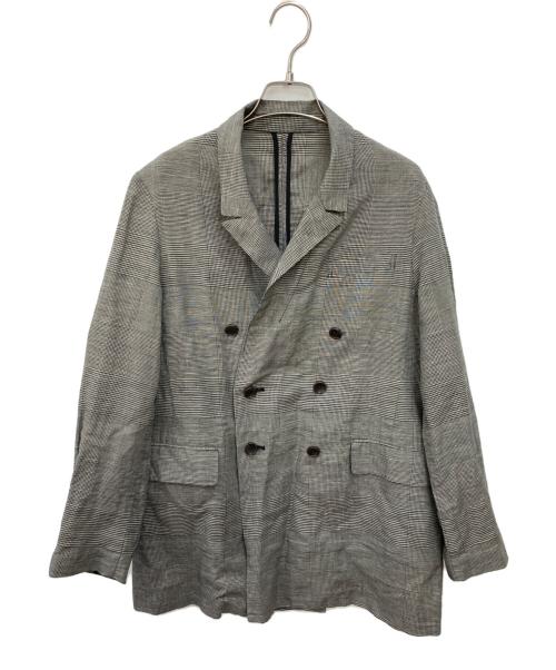 BEAMS BOY（ビームスボーイ）BEAMS BOY (ビームスボーイ) チェックロングダブルジャケット ブラウン サイズ:1の古着・服飾アイテム