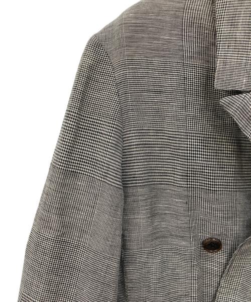 BEAMS BOY（ビームスボーイ）BEAMS BOY (ビームスボーイ) チェックロングダブルジャケット ブラウン サイズ:1の古着・服飾アイテム
