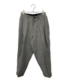 BEAMS BOY（ビームスボーイ）の古着「チェック ワンプリーツ テーパードパンツ」｜ブラウン