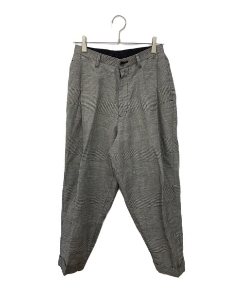 BEAMS BOY（ビームスボーイ）BEAMS BOY (ビームスボーイ) チェック ワンプリーツ テーパードパンツ ブラウン サイズ:SIZE 1の古着・服飾アイテム