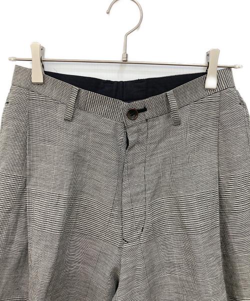 BEAMS BOY（ビームスボーイ）BEAMS BOY (ビームスボーイ) チェック ワンプリーツ テーパードパンツ ブラウン サイズ:SIZE 1の古着・服飾アイテム