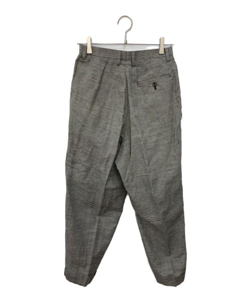 BEAMS BOY（ビームスボーイ）BEAMS BOY (ビームスボーイ) チェック ワンプリーツ テーパードパンツ ブラウン サイズ:SIZE 1の古着・服飾アイテム
