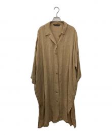 mizuiro-ind（ミズイロインド）の古着「リネンシャツワンピース」｜ベージュ