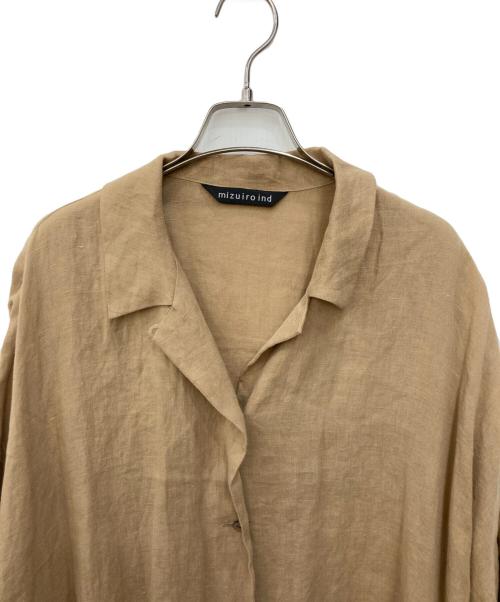 mizuiro-ind（ミズイロインド）mizuiro-ind (ミズイロインド) リネンシャツワンピース ベージュ サイズ:不明の古着・服飾アイテム