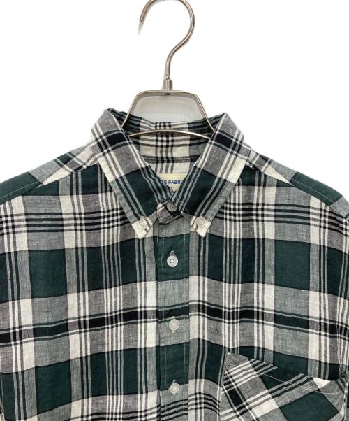 BEAMS BOY（ビームスボーイ）BEAMS BOY (ビームスボーイ) リネン チェック ボタンダウン シャツ グリーン サイズ:不明の古着・服飾アイテム