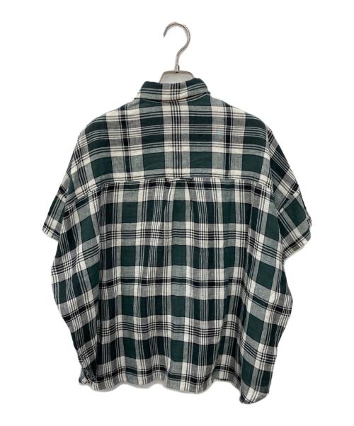 BEAMS BOY（ビームスボーイ）BEAMS BOY (ビームスボーイ) リネン チェック ボタンダウン シャツ グリーン サイズ:不明の古着・服飾アイテム