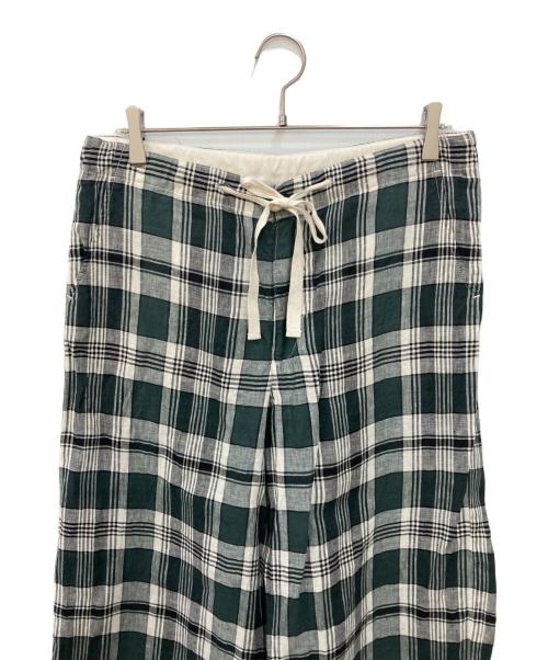 BEAMS BOY（ビームスボーイ）BEAMS BOY (ビームスボーイ) リネンチェックイージーパンツ グリーン サイズ:不明の古着・服飾アイテム