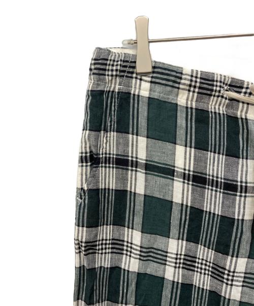 BEAMS BOY（ビームスボーイ）BEAMS BOY (ビームスボーイ) リネンチェックイージーパンツ グリーン サイズ:不明の古着・服飾アイテム