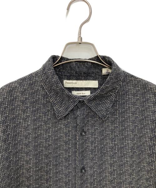 PERRY ELLIS（ペリーエリス）PERRY ELLIS (ペリーエリス) シルクシャツ ブラック サイズ:XLの古着・服飾アイテム
