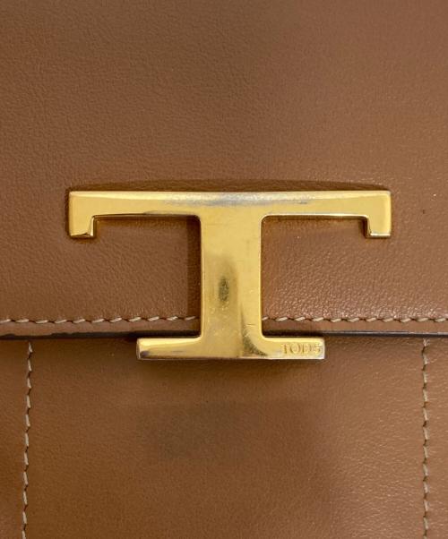 TOD'S（トッズ）TOD'S (トッズ) Tタイムレス レザー ショルダーバッグ ブラウンの古着・服飾アイテム