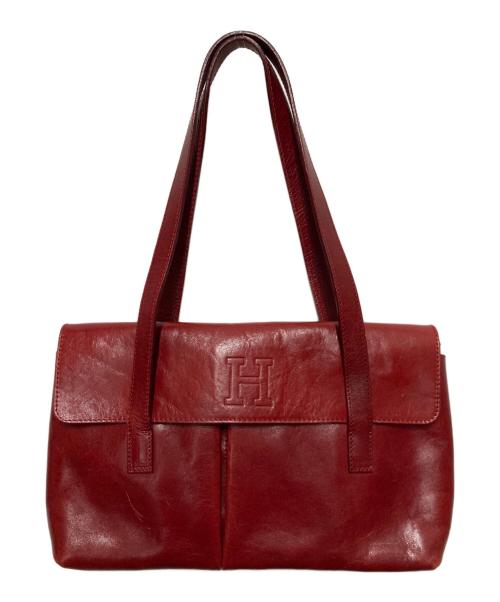 HIROFU（ヒロフ）HIROFU (ヒロフ) レザーハンドバッグ レッドの古着・服飾アイテム
