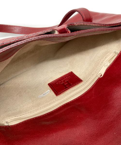 HIROFU（ヒロフ）HIROFU (ヒロフ) レザーハンドバッグ レッドの古着・服飾アイテム
