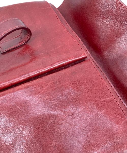 HIROFU（ヒロフ）HIROFU (ヒロフ) レザーハンドバッグ レッドの古着・服飾アイテム