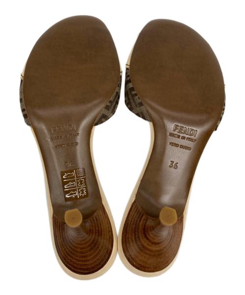 FENDI（フェンディ）FENDI (フェンディ) ズッカ柄オープントゥーパンプス ベージュ サイズ:SIZE 36の古着・服飾アイテム