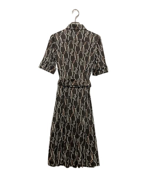 BURBERRY LONDON（バーバリーロンドン）BURBERRY LONDON (バーバリーロンドン) シルク総柄ワンピース ブラウン サイズ:SIZE 38の古着・服飾アイテム