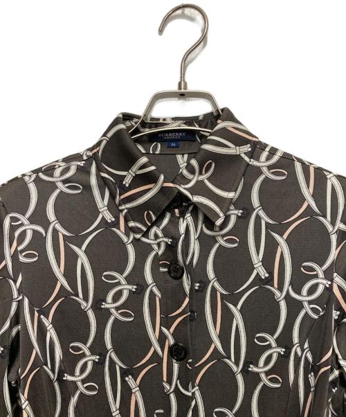 BURBERRY LONDON（バーバリーロンドン）BURBERRY LONDON (バーバリーロンドン) シルク総柄ワンピース ブラウン サイズ:SIZE 38の古着・服飾アイテム
