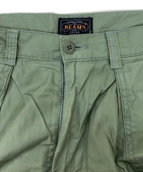 BEAMS PLUS（ビームスプラス）BEAMS PLUS (ビームスプラス) 1Pleat Baker 80/3 Back Satin Pants グリーン サイズ:Sの古着・服飾アイテム